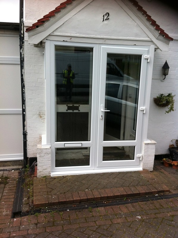 uPVC French doors fitted as front entrance in Winchmore Hill