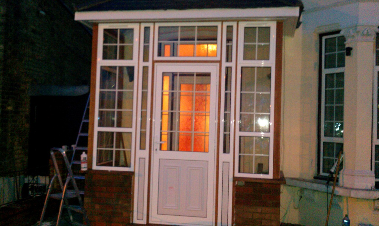 uPVC porch with Georgian bar glazing installed in Winchmore Hill